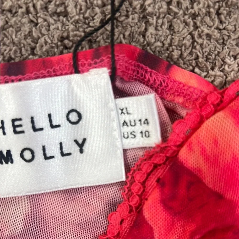 Hello Molly Shopaholic Girl Mesh Floral Crop Top